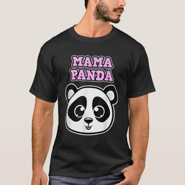 Camiseta Mama Panda Para E Mães Panda (Frente)