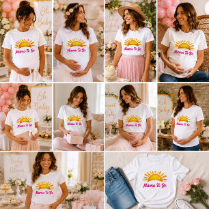 Camiseta Mama Para Ser Cor-de-Rosa e Dourado Sonhador