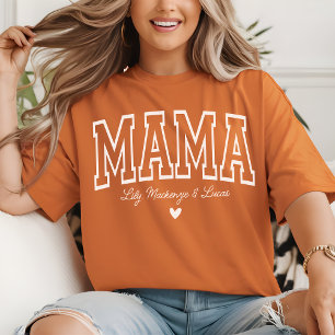 Camiseta Mama Personalizado Dia das Mães Varsity Nova M