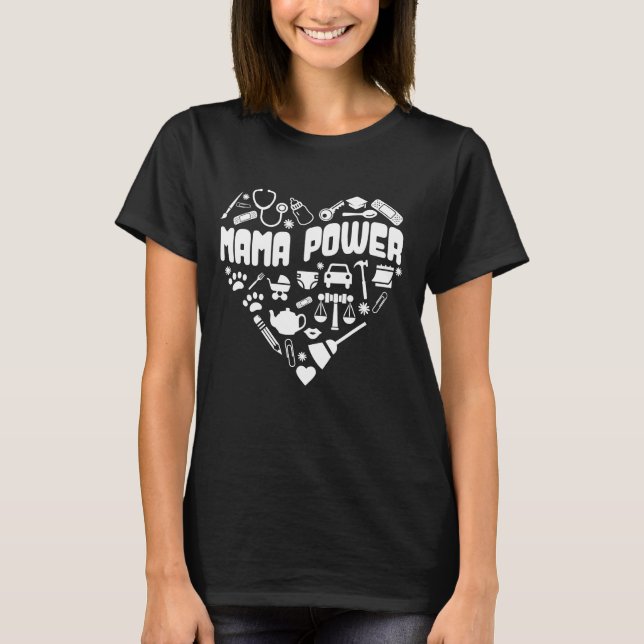 Camiseta Mama Power Cute para Mulheres (Frente)