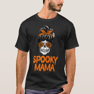 Camiseta Mama Preguiçosa de Halloween Caveira Mensagem
