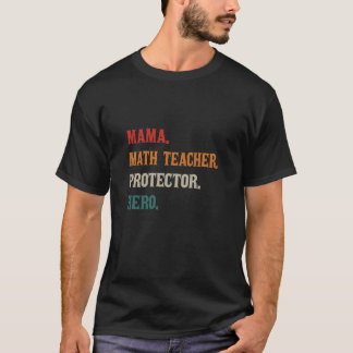 Camiseta Mama Professora Protetor de Matemática Herói Mãe M