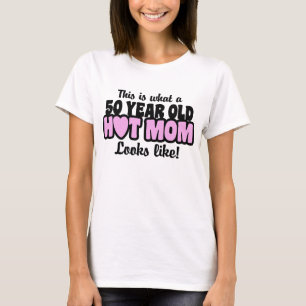 Camiseta Mamã quente das pessoas de 50 anos