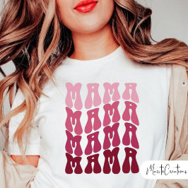 Camiseta Mama Retro Lettering, Wavy Text, Mother's Day