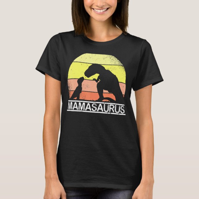Camiseta Mama Saurus Dia de as mães Rex Dinossaur Para Mamã (Frente)