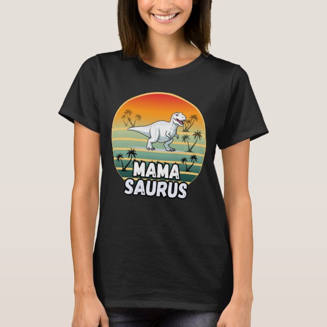 Camiseta Mama Saurus - Mama Dinossaur Engraçado Presente pa (Frente)