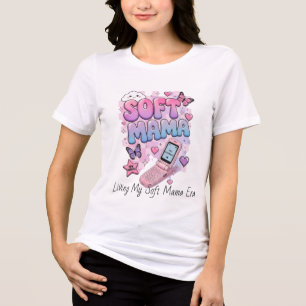 Camiseta Mama Soft Y2K Design Retrô Fofo Estética Mãe Kaw