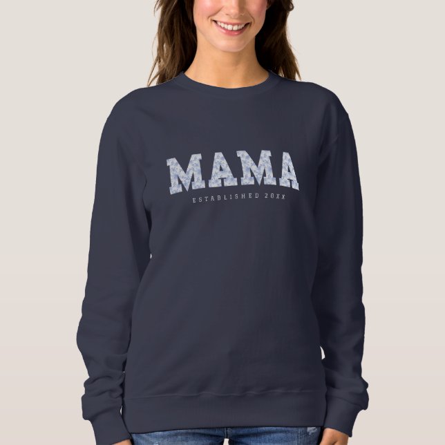Camiseta Mama Sweater, Blue Floral (Frente)