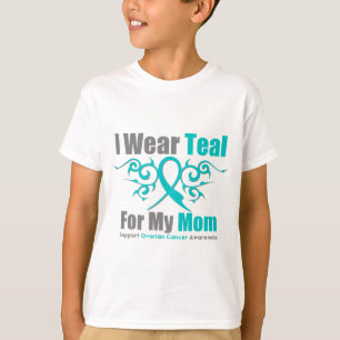 Camiseta Mamã tribal da fita da cerceta do câncer de ová