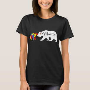 Camiseta Mama Ursa Autismo Consciência Mamãe Avó Mulheres P