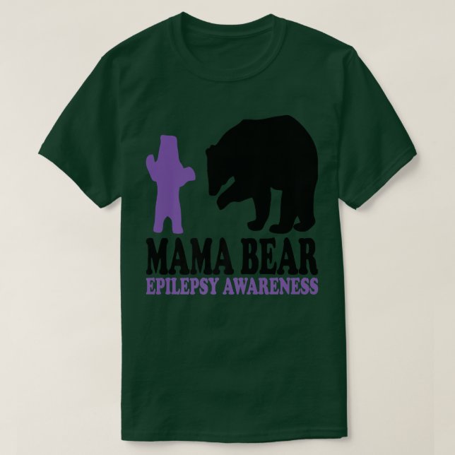 Camiseta Mama Ursa Consciência e Apoiadores Epilepsia (Frente do Design)