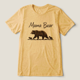 Camiseta Mama Urso Andando com Cubs Silhouette Vintage