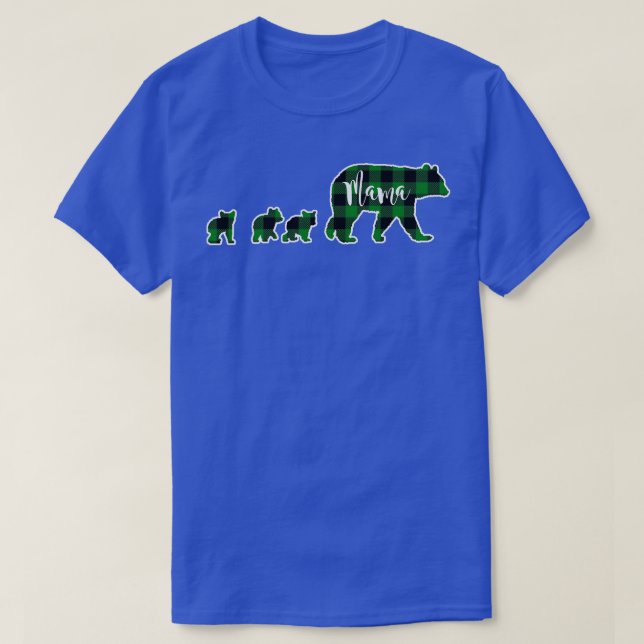 Camiseta Mama Urso com 3 Cubs Black Green Ch (Frente do Design)