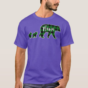 Camiseta Mama Urso com Dois Cubs de Vidro Verde Preto