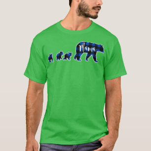 Camiseta Mama Urso com Três Cubs Black Blue Buffalo Che