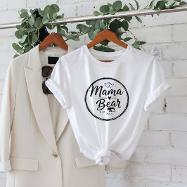 Camiseta Mama Urso Est 20XX Linha Arte Coração Selvagem