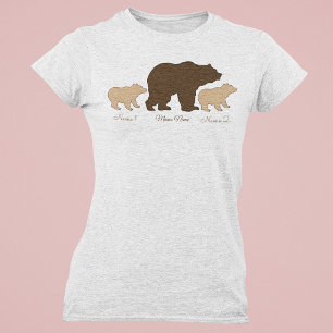 Camiseta Mama Urso Personalizada Com 2 Nomes de Filhos Pres