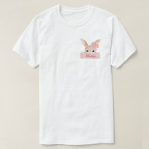 Mama Watercolor Pocket Pink Bunny