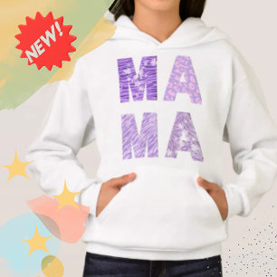 Camiseta MAMA – Zebra Amor com Listras Roxas e Sombra