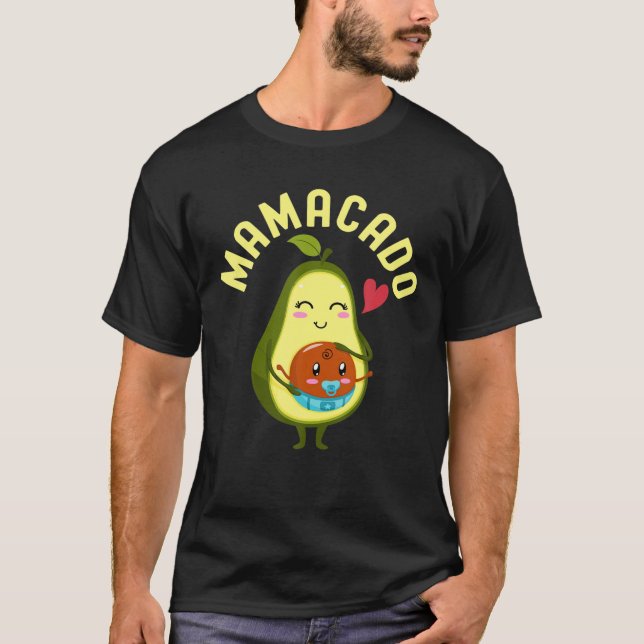 Camiseta Mamacado Cute Avocado Mãe Gravidez Anúncio A (Frente)