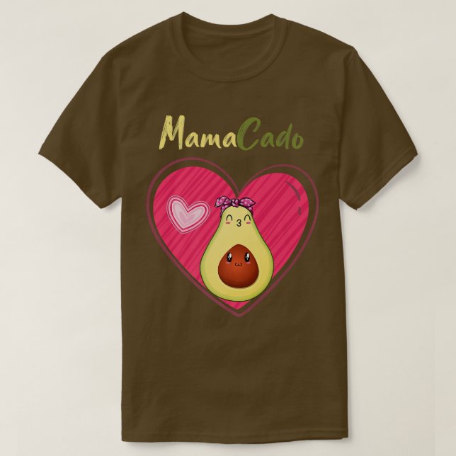 Camiseta Mamacado Funny Cute Avocado Grávida Mamãe Gravidez (Frente do Design)