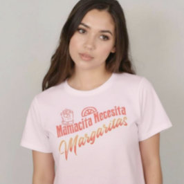 Camiseta Mamacita Necesita Margaritas - Script Rosa