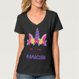 Camiseta Mamacorn Adorável Unicorn Mãe Dia de as mães Mágic