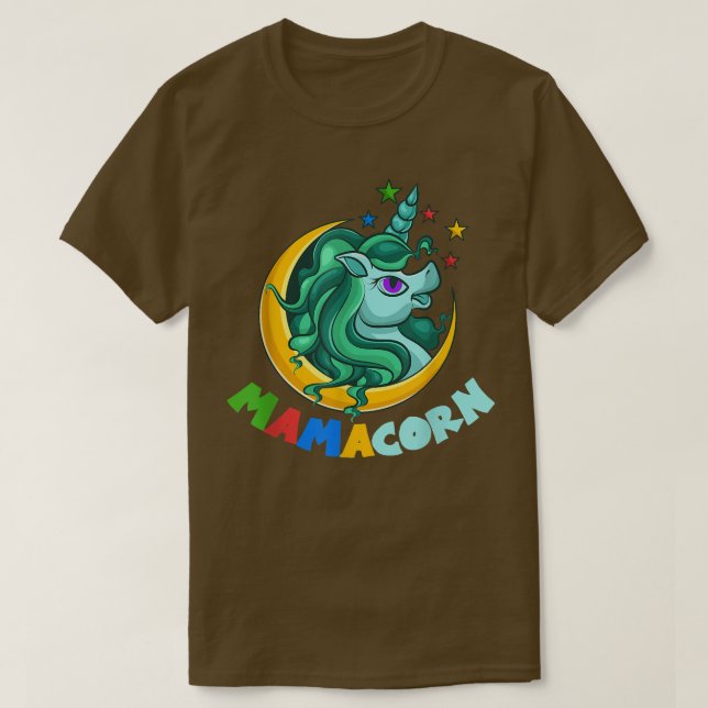 Camiseta Mamacorn Cute Magical Unicorn Fantasy Animal (Frente do Design)