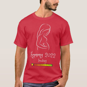 Camiseta Mamãe 2022 carregamento Gravidez Anunciante grávid