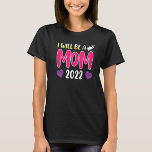 Camiseta Mamãe 2022 grávida de menino ou menina à espera da