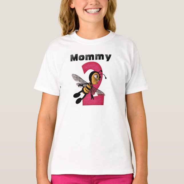 Camiseta ^^Mamãe 2BEE Camisa-T de maternidade feminina (Frente)