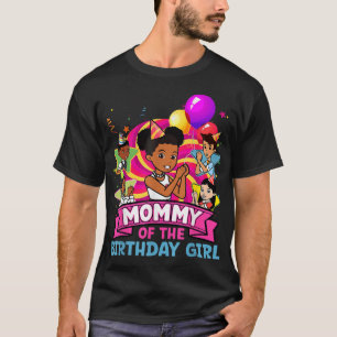 Camiseta Mamãe A Garota de Aniversário Festa Rosa Boneca Fa