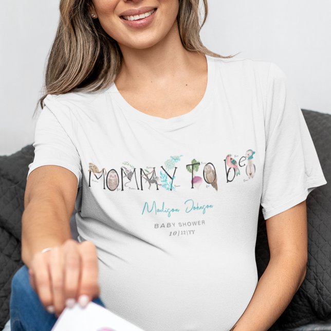 Camiseta Mamãe a ser alfabeto Chá de fraldas ABC (Mommy to Be Alphabet ABC Baby Shower T-Shirt)
