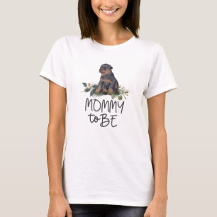 Camiseta Mamãe a ser Chá de fraldas de cão rottiweiler