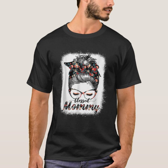 Camiseta Mamãe Abençoada, Felz pascoa de Mulher Arma, Mãe (Frente)