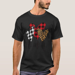 Camiseta Mamãe abençoada leopardo mamãe Buffalo Plaid mamãe