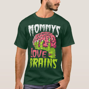 Camiseta Mamãe Adora Cérebros Engraçado Zombie Mãe Hallowee