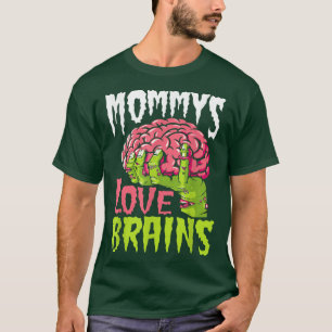 Camiseta Mamãe Adora Cérebros Engraçado Zombie Mãe Hallowee