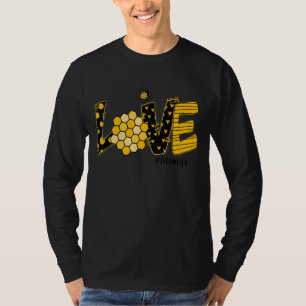 Camiseta Mamãe ama Bee Heart Impressão Mãe Life