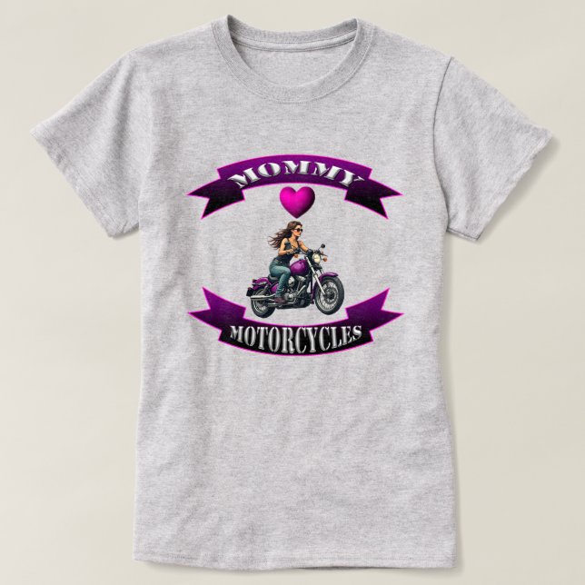 Camiseta Mamãe Ama Motocicletas (Frente do Design)