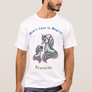 Camiseta Mamãe Amor É Um Unicórnio Mágico Personalizar
