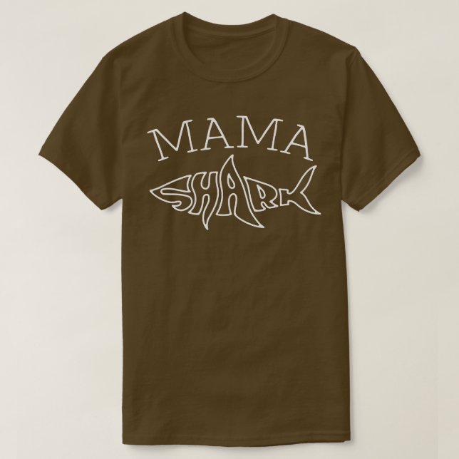 Camiseta Mamãe Aniversário Tubarão Mãe Correspondendo Mulhe (Frente do Design)