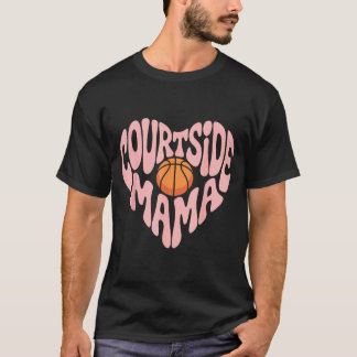 Camiseta Mamãe ao lado da quadra Mãe de Basquete Dia de Jog