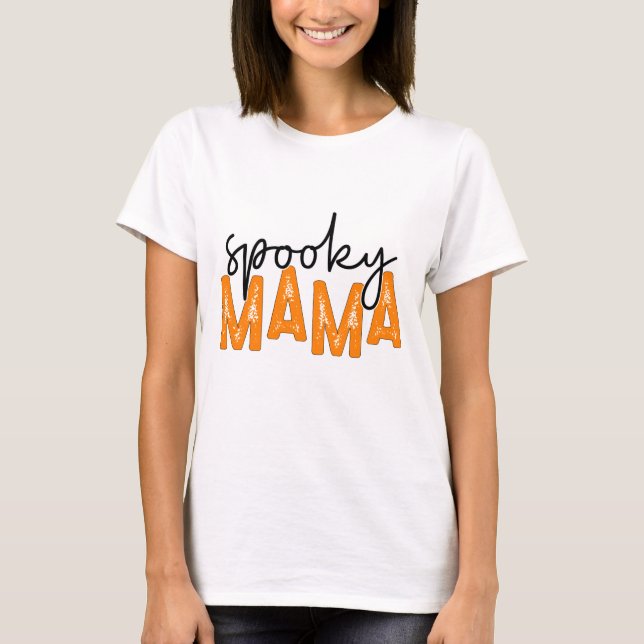 Camiseta Mamãe Assustadora - Dia das Bruxas (Frente)