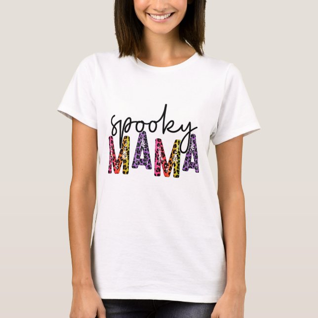 Camiseta Mamãe Assustadora - Dia das Bruxas (Frente)