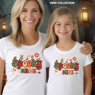 Camiseta Mamãe Assustadora Roupas de Halloween da Mamãe e d