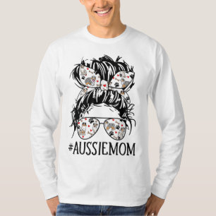 Camiseta Mamãe Aussie Mamãe Óculos Engraçados