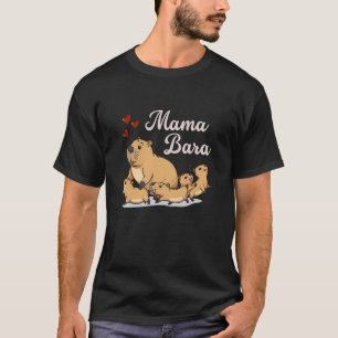 Camiseta Mamãe Bara Capivara Fofa Mãe Animal Família Divers