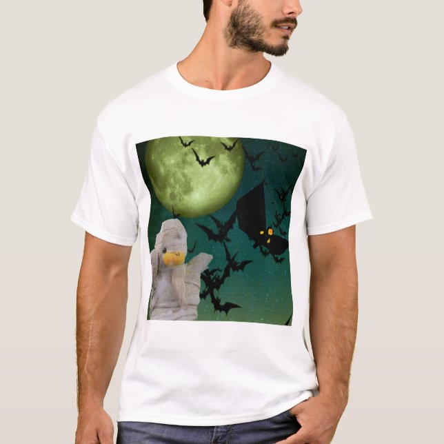 Camiseta Mamãe, Bat & Moon Halloween (Frente)