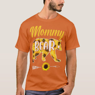 Camiseta Mamãe Bear Girassol Mãe Mãe Pai